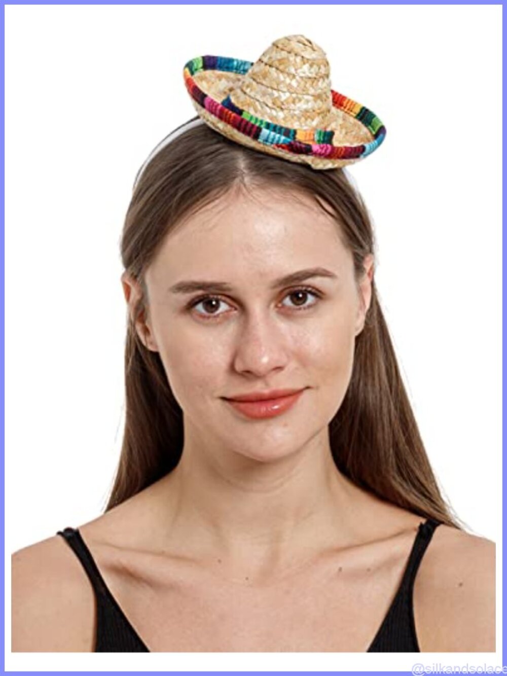 Mini Sombrero Headband Straw Fabric Cinco De Mayo Fiesta Costume